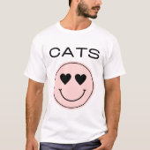 Cat Lover mit Happy Face T-Shirt (Vorderseite)