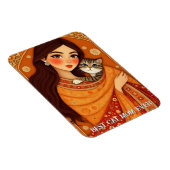Cat lover Mom Photo  orange Magnet (Rechte Seite)