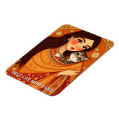 Cat lover Mom Photo  orange Magnet (Linke Seite)