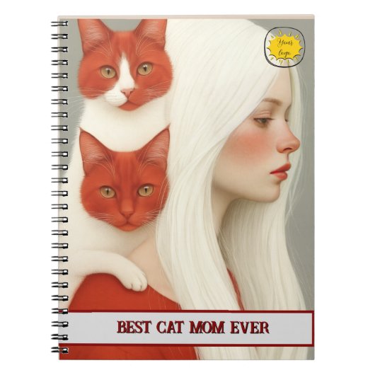 Cat lover Mom Photo orange Notizblock (Vorderseite)