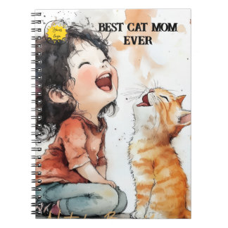 Cat lover Mom Photo  orange Notizblock