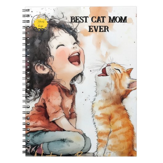 Cat lover Mom Photo  orange Notizblock (Vorderseite)