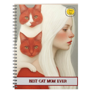 Cat lover Mom Photo  red Notizblock