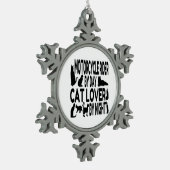 Cat Lover Motorradfahrer Schneeflocken Zinn-Ornament (Links)