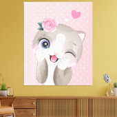 Cat Lover | Niedlich Kleine Kätzchen Leinwanddruck (Insitu (Wohnzimmer))