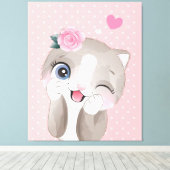 Cat Lover | Niedlich Kleine Kätzchen Leinwanddruck (Insitu (Holzboden))