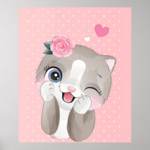 Cat Lover Niedlich Kleine Kätzchen Poster