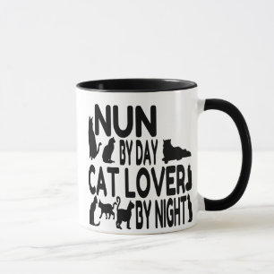 Cat Lover Nun Tasse