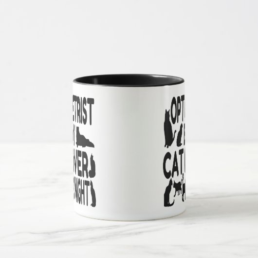 Cat Lover Optometrist Tasse (Zentrum)