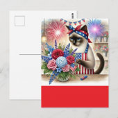CAT Lover Party 4. Juli Unabhängigkeitstag Postkarte (Vorne/Hinten)