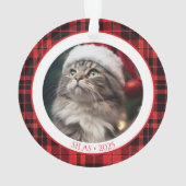 Cat Lover Pet Christmas Photo Ornament with Year (Rückseite)
