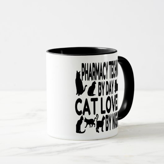 Cat Lover Pharmacy Techniker Tasse (VorderseiteRechts)