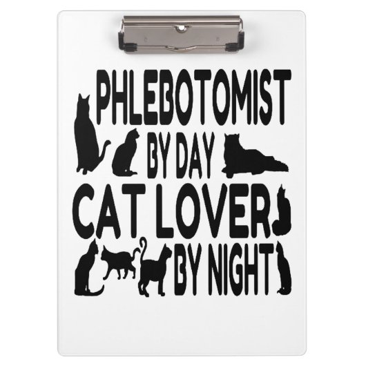 Cat Lover Phlebotomist Klemmbrett (Vorderseite)