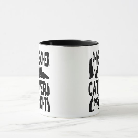 Cat Lover Physiklehrer Tasse (Zentrum)