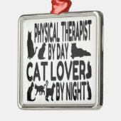 Cat Lover Physiotherapeut Silbernes Ornament (Links)