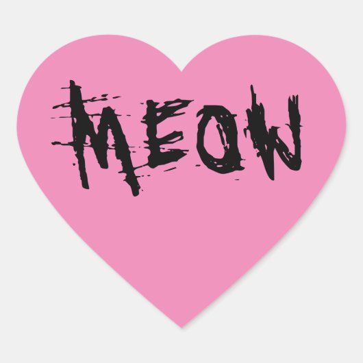 Cat Lover, PINK MEOW Aufkleber (Vorderseite)