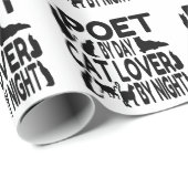 Cat Lover Poet Geschenkpapier (Rolleneckpunkt)