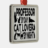 Cat Lover Professor Silbernes Ornament (Rechts)