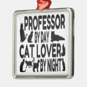Cat Lover Professor Silbernes Ornament (Links)