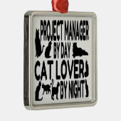 Cat Lover Projektmanager Silbernes Ornament (Rechts)