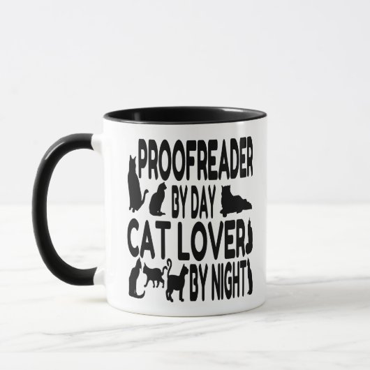 Cat Lover Proofreader Tasse (Links)