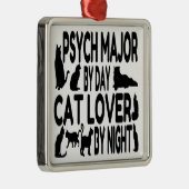 Cat Lover Psych Major Silbernes Ornament (Rechts)