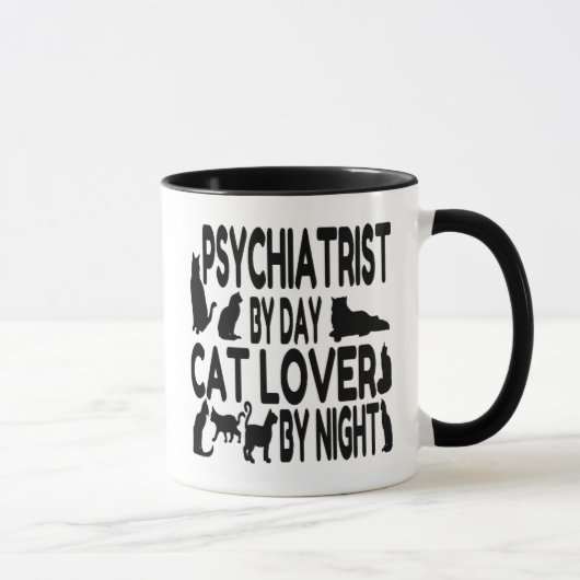 Cat Lover Psychiater Tasse (Rechts)