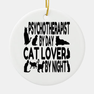 Cat Lover Psychotherapeut Keramik Ornament