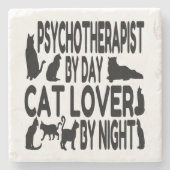 Cat Lover Psychotherapeut Steinuntersetzer (Vorderseite)