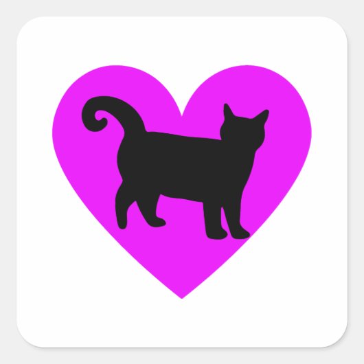 Cat Lover Quadratischer Aufkleber (Vorderseite)