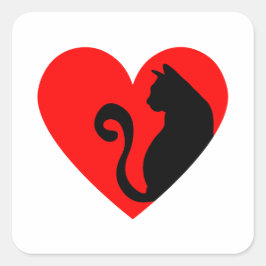 Cat Lover Quadratischer Aufkleber
