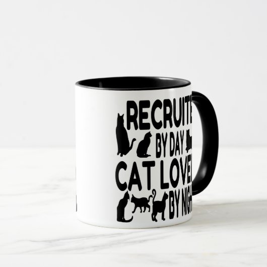 Cat Lover Recruiter Tasse (VorderseiteRechts)