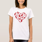 Cat Lover Red Heart of Cats T-Shirt (Vorderseite)