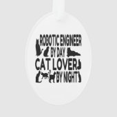 Cat Lover Roboter Engineer Ornament (Rückseite)