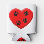 Cat Lover Rotes Herz und Paare Dosenkühler (Rückseite)