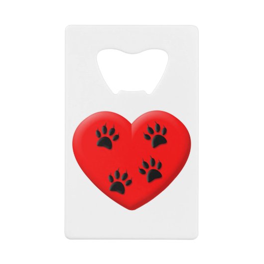 Cat Lover Rotes Herz und Paare Geldbeutel Flaschenöffner (Vorderseite)