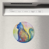 Cat Lover Round Magnet (In Situ (Geschirrspüler))
