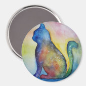 Cat Lover Round Magnet (Vorderseite/Rückseite)