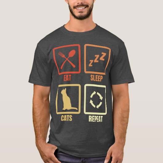 Cat Lover Routine-Freund T-Shirt (Vorderseite)