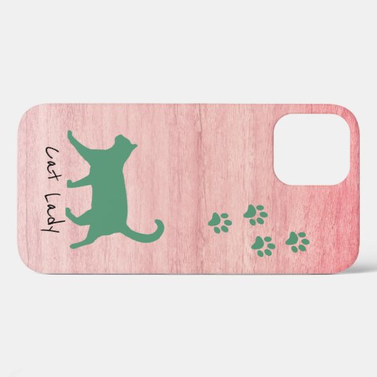Cat Lover Rustikal rosa Holztextur Hübsch Case-Mate iPhone Hülle (Rückseite (Horizontal))