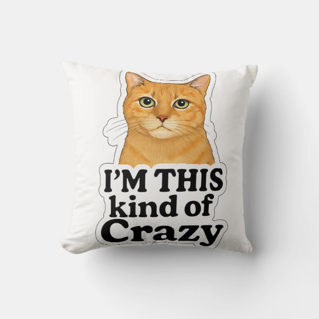 - “Cat Lover’s Humor Pillow – Orange Cat Design” Kissen (Vorderseite)