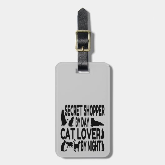 Cat Lover Secret Shopper Gepäckanhänger (Vorderseite vertikal)
