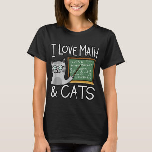 Cat Lover Shirt, ich Liebe Mathe und Katzen Shirt, T-Shirt