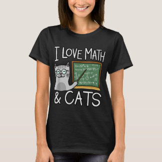 Cat Lover Shirt, ich Liebe Mathe und Katzen Shirt, T-Shirt