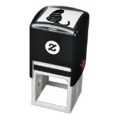 Cat Lover Simple Black Cat Rücksendeadresse Briefm Permastempel (Produkt)