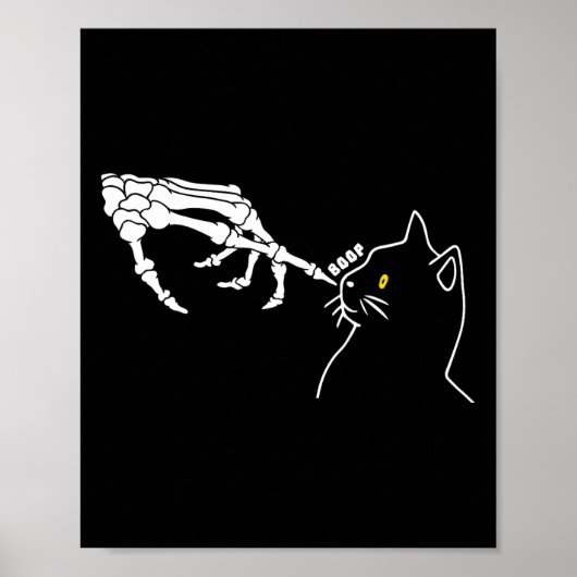 Cat Lover Skeleton Hand Boop Funny Halloween Cat Poster (Vorne)