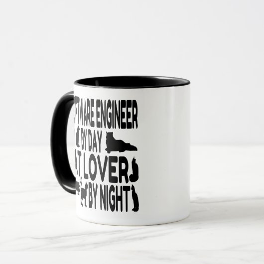 Cat Lover Software Engineer Tasse (Vorderseite Links)