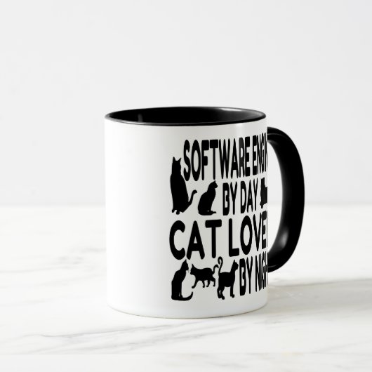 Cat Lover Software Engineer Tasse (VorderseiteRechts)