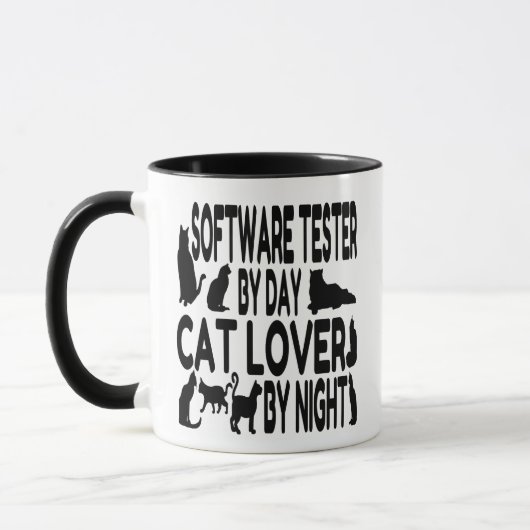Cat Lover Software Tester Tasse (Links)