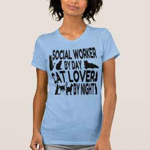 Cat Lover Sozialarbeiter T-Shirt
